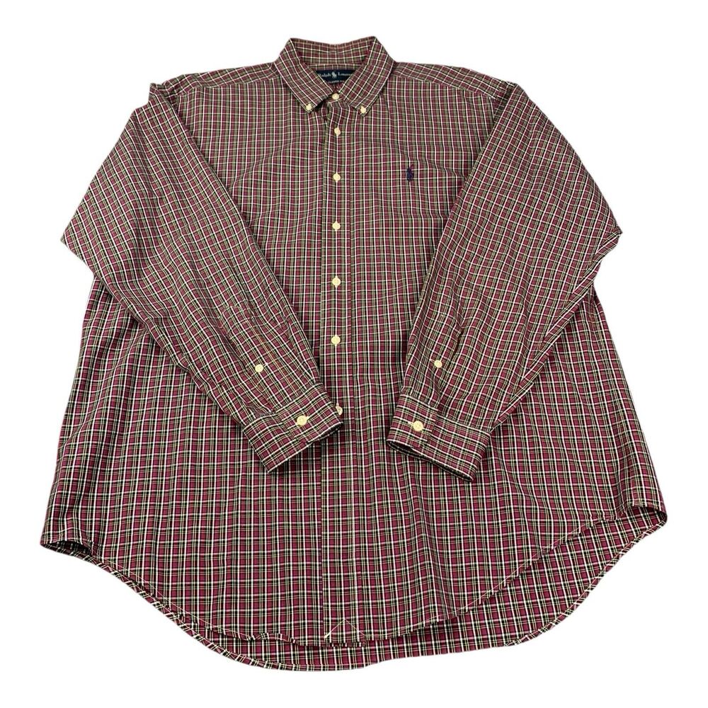 Vintage Ralph Lauren Men’s Long Sleeve Button Up Shirt Check Classic Fit Size L